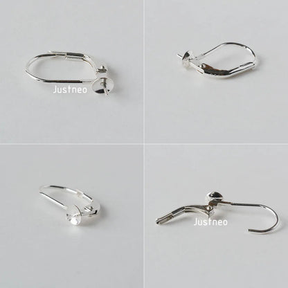 Solid 925 Sterling Silver Hinged French Leverback Eearwire Hook Findings , snap hook for Earring Jewelry DIY