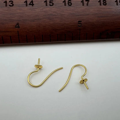 1Pair Solid 925 Sterling Silver Earring Hooks Holder Simple Pearl DIY Jewelry Making for Beads Settings Components Finding