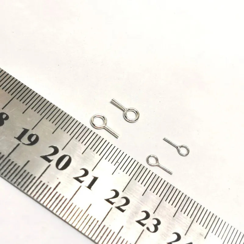 Solid 925 Sterling Silver DIY Jewelry Findings Pendant Bail Eye Pin Beads Cap  Accessories Making Components Supplies