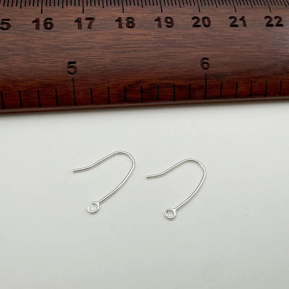 1Pair Solid 925 Sterling Silver Earring Hooks with Open Jump Ring 16mm DIY Jewelry Making Accessories Components