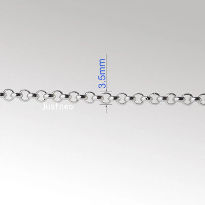 Solid 925 Sterling Silver Rollo/Rolo Chain Loose Rope Link for Jewelry Diy Components and Findings