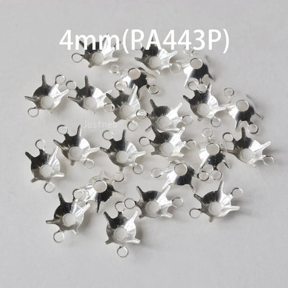 925 Sterling Silver CZ Link Connector Component blanks Settings With Double Loops for Jewelry Making Findings