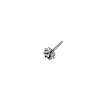 1Pair  925 Sterling  Silver Earring Settings Etud Flower Shape for Pearl Round Beans Accessories DIY Stones for Lady 1 Pair