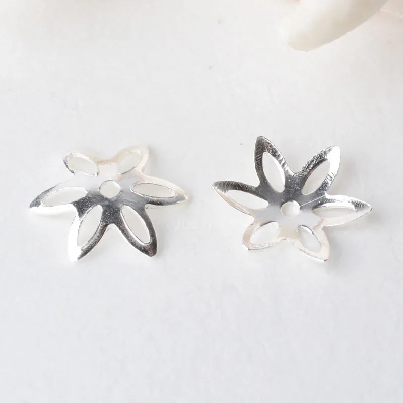 solid 925 sterling silver flower bead cap, spacer bead caps, jewelry DIY silver findings/components