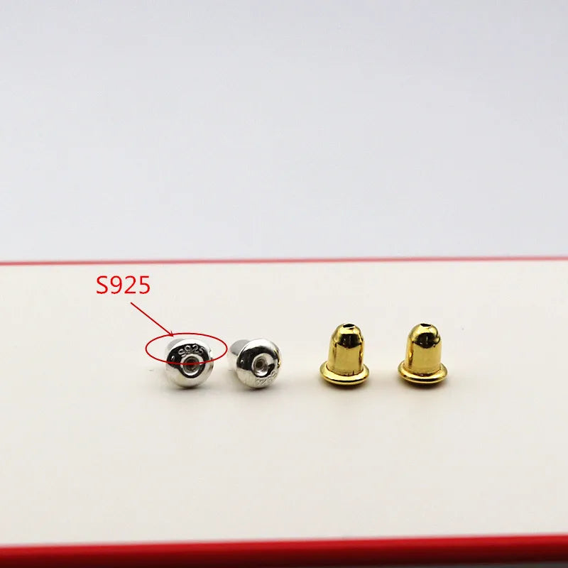 1 Pair 925 Sterling Silver Earring Backs Ear Friction Stopper DIY Jewelry Making Earnut for  Studs   Accessories
