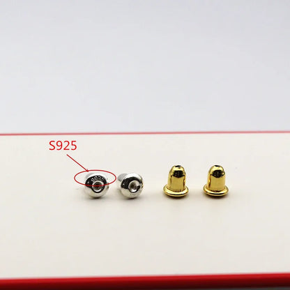 1 Pair 925 Sterling Silver Earring Backs Ear Friction Stopper DIY Jewelry Making Earnut for  Studs   Accessories