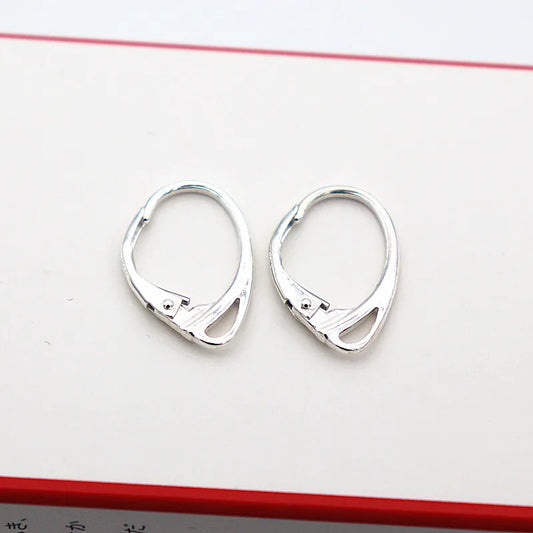 1 Pair Solid 925 Sterling Silver French Leverback Hinged Earring Wire Hook with Closed Jump Ring DIY Accessories Making Supplies