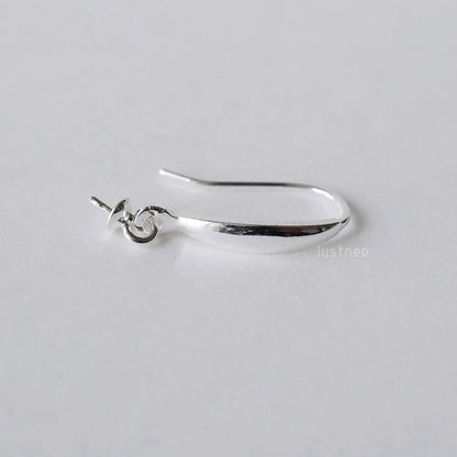Solid .925 Sterling Silver Earring Hooks with Eyepin Bead Caps, French Ear wire Dangle Pearl Earrings , DIY Accessories