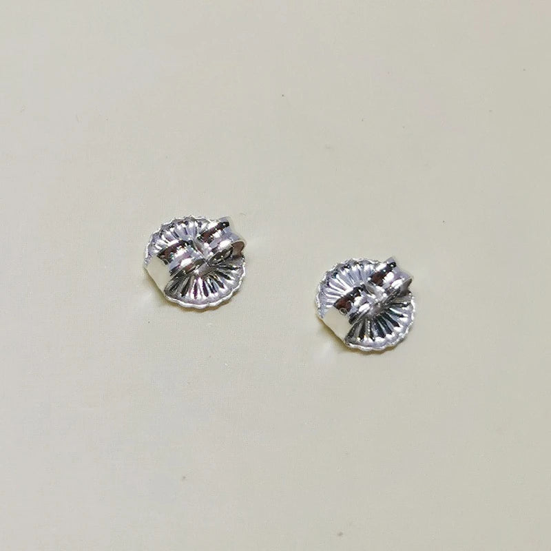 1Pair Solid 925 Sterling Silver Earnut 6mm Butterfly Earring Back Studs Stopper Ear Friction for Jewelry DIY Making 1 Pair
