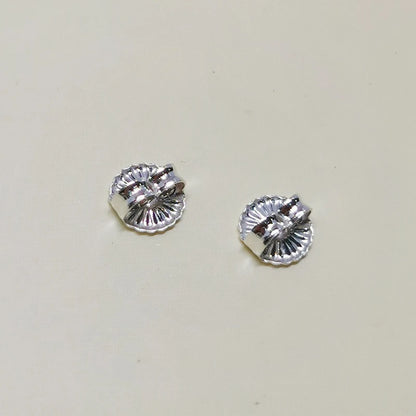1Pair Solid 925 Sterling Silver Earnut 6mm Butterfly Earring Back Studs Stopper Ear Friction for Jewelry DIY Making 1 Pair