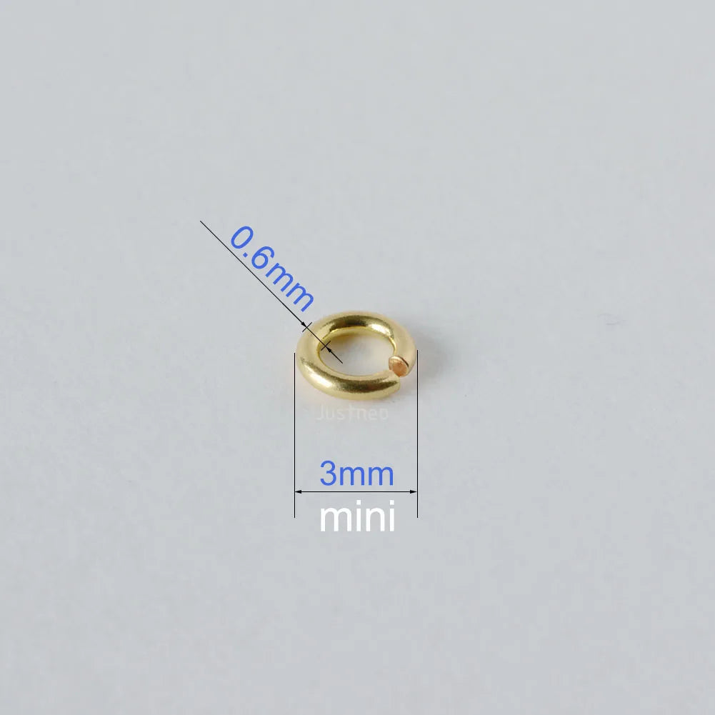 Solid 18k Karat Yellow Gold Open Jump Ring  Au750 18ct  Circle Split for Necklace Jewelry Findings and Components