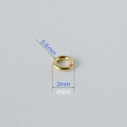 Solid 18k Karat Yellow Gold Open Jump Ring  Au750 18ct  Circle Split for Necklace Jewelry Findings and Components