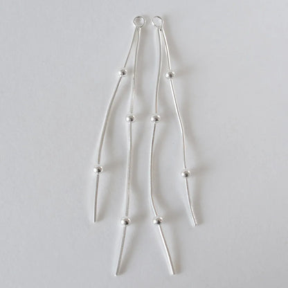 925 Sterling Silver chain earrings, 925 Silver Dangle Earring Box Chain Ear Thread for women