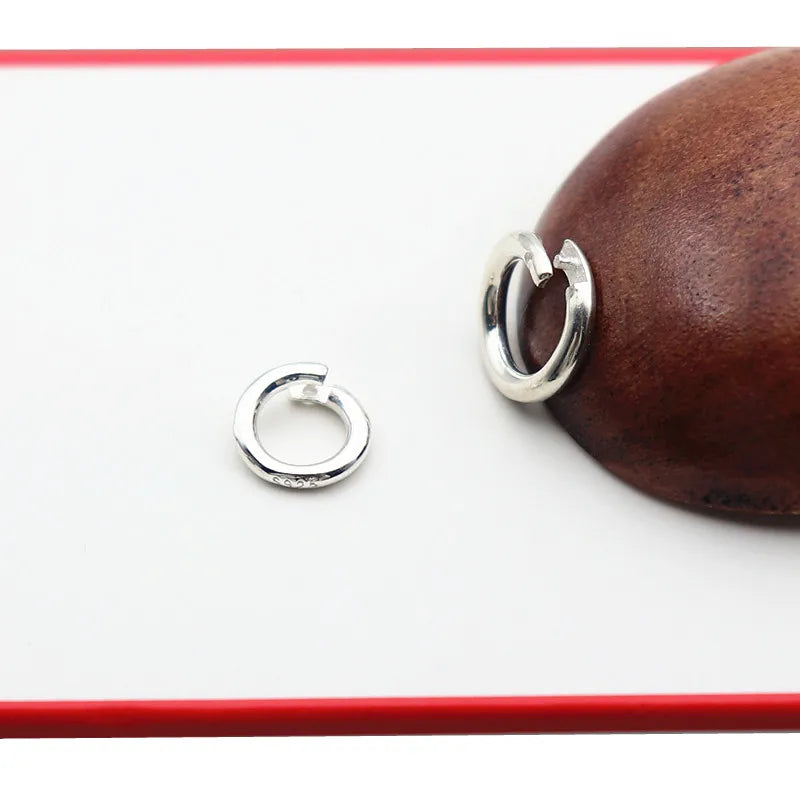 Solid 925 Sterling Silver DIY Jewelry Pendant Connector Bails Clasp Round Components Finding Accessories Making