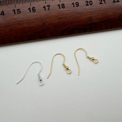 1Pair Solid 925 Sterling Silver Earring Hooks with Loop 18k Gold Color DIY Accessories Making Materials Finding