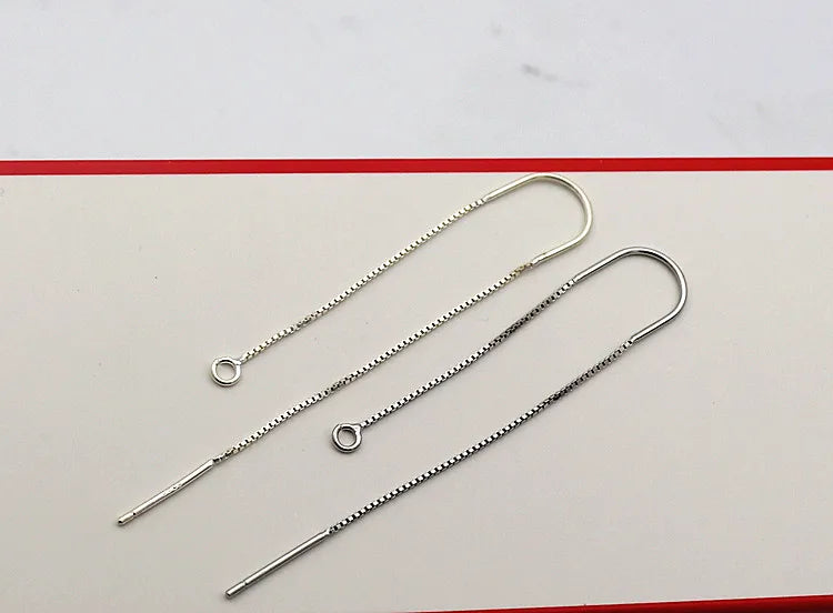 1Pair Solid 925 Sterling Silver Earring Wire Open Loop DIY Jewelry Making for Women Accessories Finding Hypoallergenic 1 Pair