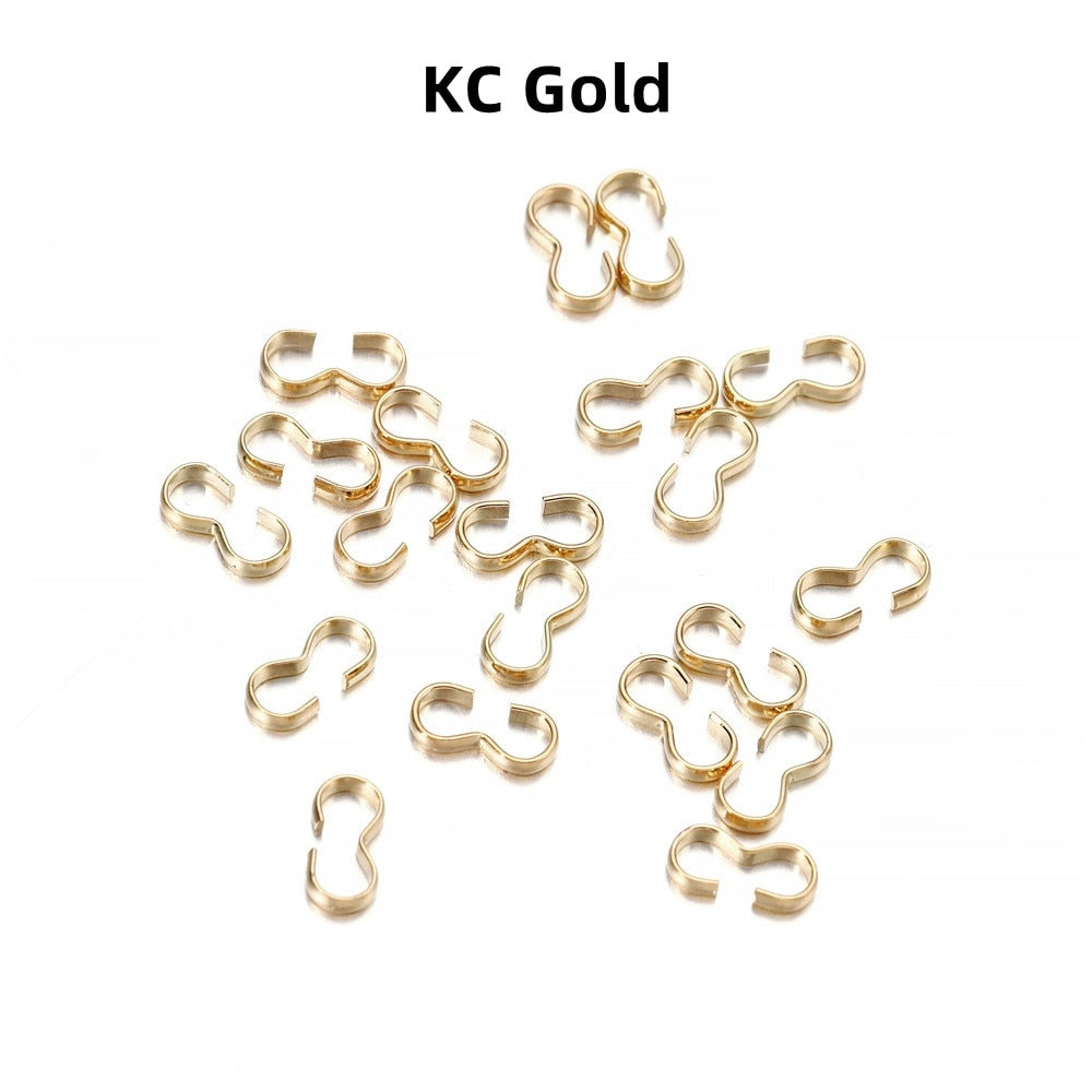 4x8mm Gold Clasp Connectors, 100pcs