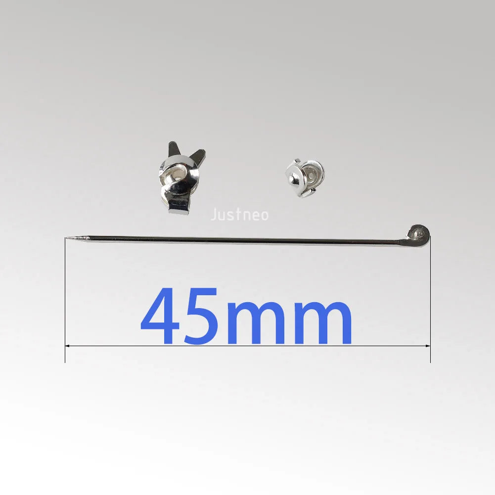 Sterling Silver Brooch Pin Findings, Silver Brooch Pin Catchs / Pin stems/ Pin Ends, Pin Back Straight Locking Jewelry Finding