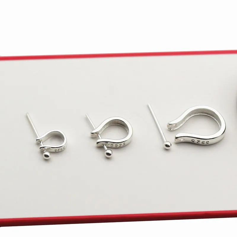 Solid 925 Sterling Silver Pinch Bail Connector Pendant Clasp for Jewelry Necklace DIY Accessories Components