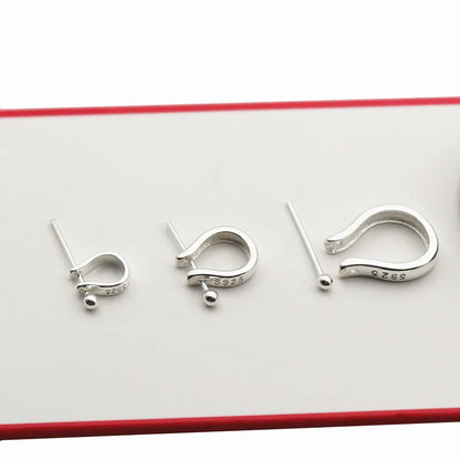 Solid 925 Sterling Silver Pinch Bail Connector Pendant Clasp for Jewelry Necklace DIY Accessories Components