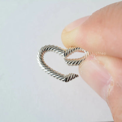 Solid 925 Sterling Silver Spring Rings, Spring Snap Clip Hooks silver Metal Split Rings Small Clamp Clasp for Jewelry Making