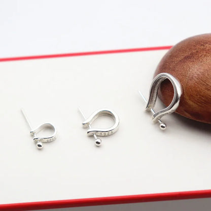 Solid 925 Sterling Silver Pinch Bail Connector Pendant Clasp for Jewelry Necklace DIY Accessories Components