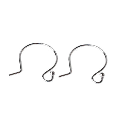 ear hook, solid 925 sterling silver earring wire hooks with ball, sterling silver earring findings components