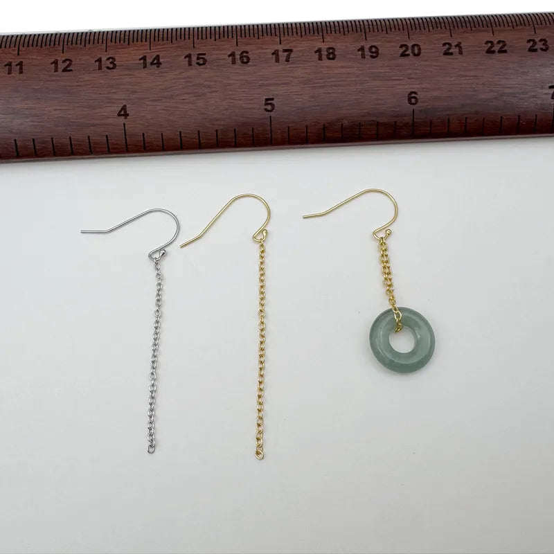 1Pair Solid 925 Sterling Silver Earring Hooks with 4CM Wires DIY Accessories Making for Circle Beads
