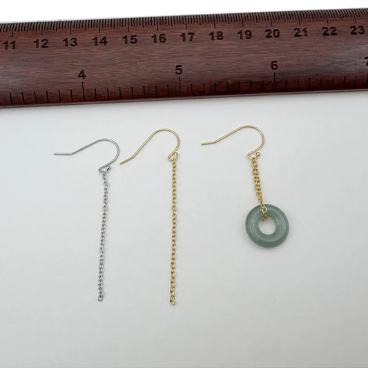 1Pair Solid 925 Sterling Silver Earring Hooks with 4CM Wires DIY Accessories Making for Circle Beads