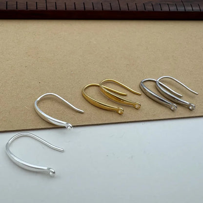 1Pair Solid 925 Sterling Silver Earring Hooks with Closed Jump Ring 18K Gold Color DIY Jewelry Accessories Finding