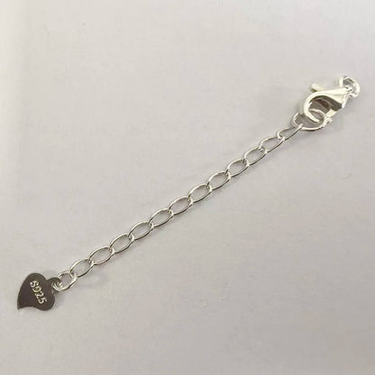 Solid 925 Sterling Silver 8MM Lobster Trigger Clasp with Extender Chain  Rhodium plated