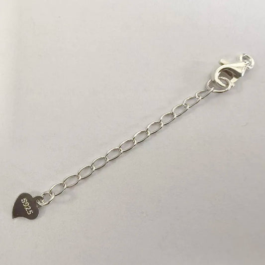 Solid 925 Sterling Silver 8MM Lobster Trigger Clasp with Extender Chain  Rhodium plated