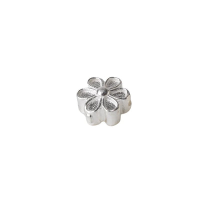 solid 925 sterling silver flower charm beads, spacer charm beads for necklace, bracelet,earring sterling silver jewelry
