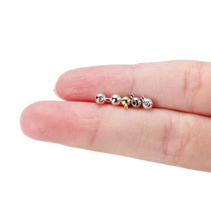 Gold Plated Brass Crimp & End Beads 1mm Hole, 20pcs