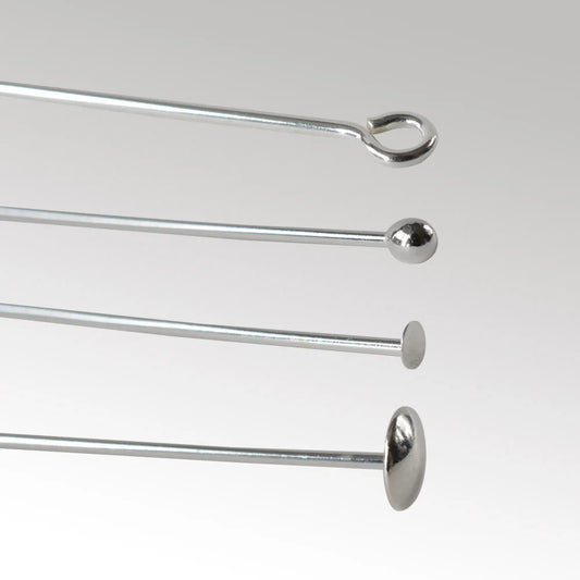 925 Sterling Silver head pins for jewelry making supplies, t needle pins