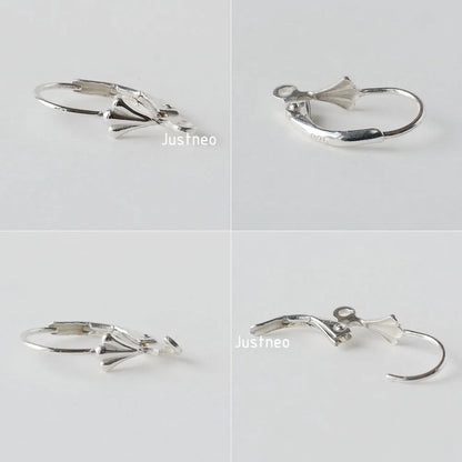 Solid 925 Sterling Silver Hinged French Leverback Eearwire Hook Findings , snap hook for Earring Jewelry DIY