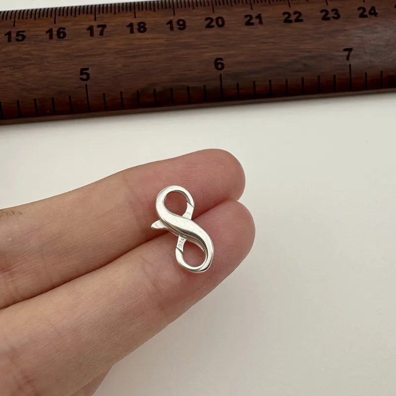 1PCS Solid 925 Sterling Silver Clasp Spring Connector Double Ended DIY Jewelry Making Accessories Finding