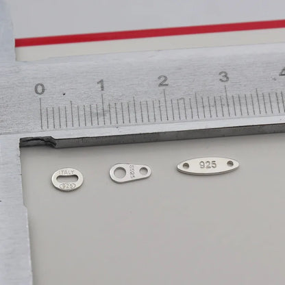 1 Piece 925 Sterlng Silver Connectors Double Hole DIY Tag Making Accessories Jewelry Necklace Bracelets