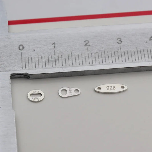 1 Piece 925 Sterlng Silver Connectors Double Hole DIY Tag Making Accessories Jewelry Necklace Bracelets