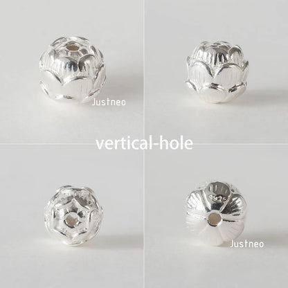 925 Sterling Silver lotus beads, DIY Silver Loose beads for Jewelry Making Findings