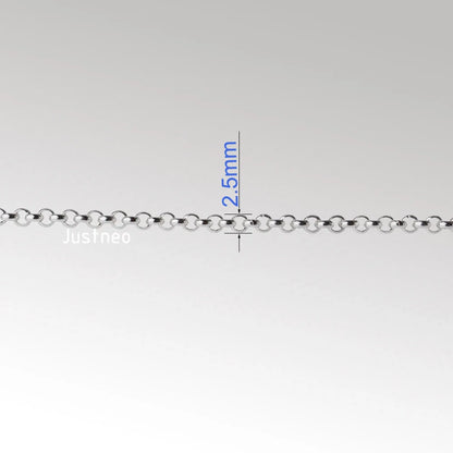 Solid 925 Sterling Silver Rollo/Rolo Chain Loose Rope Link for Jewelry Diy Components and Findings