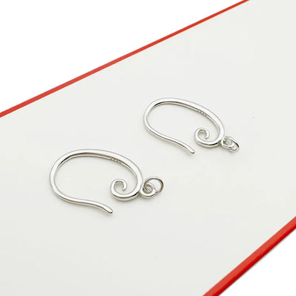 1 Pair Solid 925 Sterling Silver Earring Hooks DIY Jewelry Making Gold Color Round