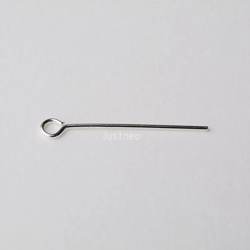 925 sterling silver eye pins for Jewelry Making, silver Open Eye head Pins Findings