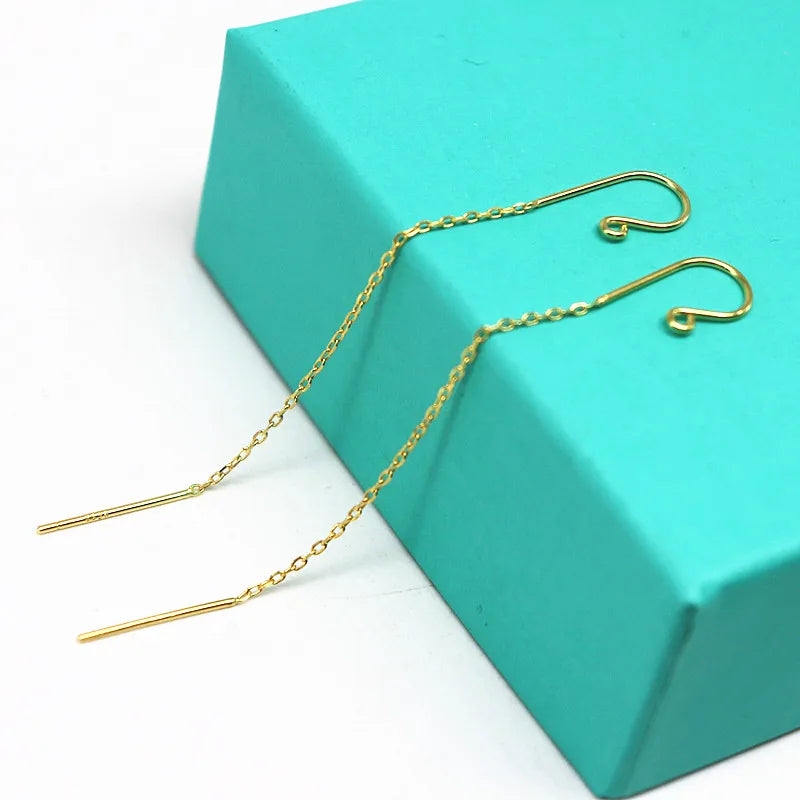 1 Pair Earring Wire Solid Stering Silver Ear Hook with Open Loop Dangle for DIY Jewelry Making Components Findings Accessories