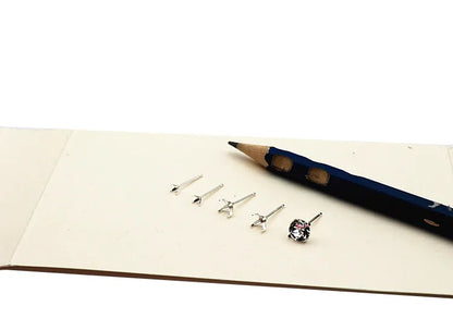 1 Pair  S925 Sterrling Silver Blank Earring Post Stud 4 Claw Plating with 2.5 3 4 5 6 8mm Pad for DIY Jewelry Findings Making