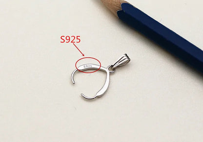 22mm Solid Sterling Silver Bail Pendant Connector Pinch Bail for Round Beads Jewelry Necklace Pendant Making Components DIY
