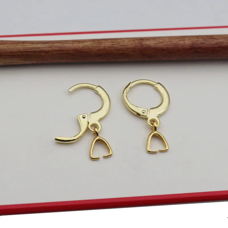1 Pair Solid 925 Sterling Silver Round Leverback Earring Hook 18K Gold Color for Jewelry Making DIY Accessories Finding