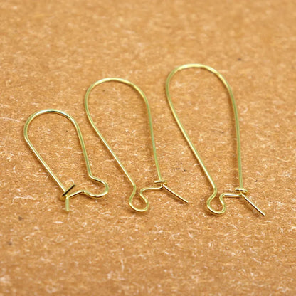 07mm Earring Hook Solid 925 Sterling Silver Ear Wire Hoop DIY Jewelry Making Accessories Supplies Kidney Shaped 1Pair Gold Color