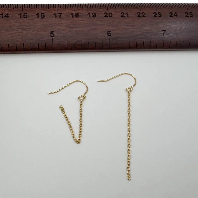 1Pair Solid 925 Sterling Silver Earring Hooks with 4CM Wires DIY Accessories Making for Circle Beads
