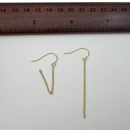 1Pair Solid 925 Sterling Silver Earring Hooks with 4CM Wires DIY Accessories Making for Circle Beads